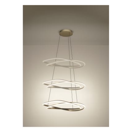 Eglo - Lámpara colgante LED regulable con cable LED/60W/230V 2200-6500K dorada + mando a distancia