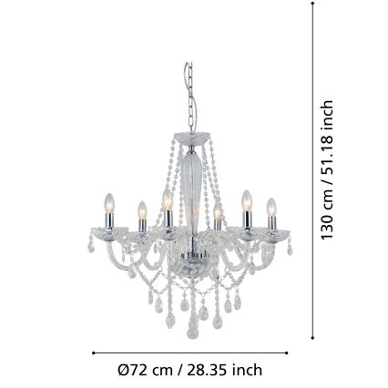 Eglo 39099 - Lámpara colgante BASILANO 1 6xE14/40W/230V