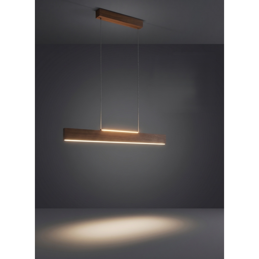 Eglo - Lámpara colgante LED en cable LED/17W/230V + LED/4,2W nogal
