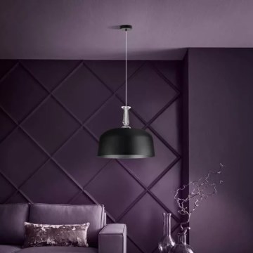 Eglo 39588 - Lámpara colgante con cable MONTE FUERTE 3xE27/10W/230V negra