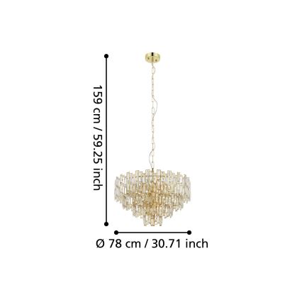 Eglo - Lámpara de araña de cadena 10xE14/25W/230V dia. 78 cm