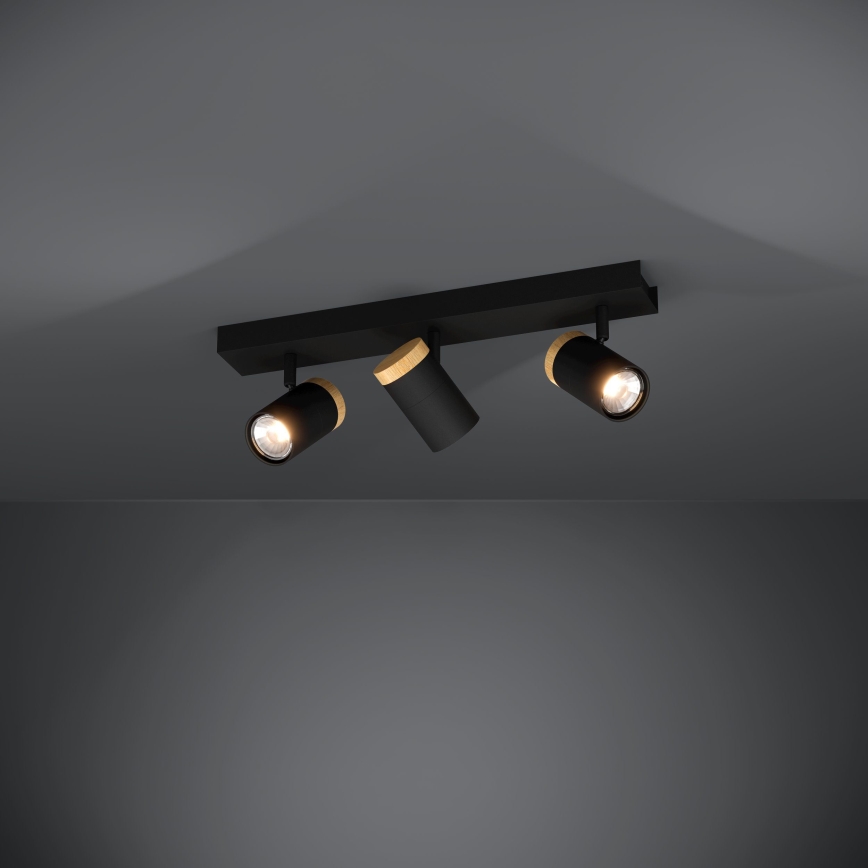 Eglo - Foco LED 3xGU10/4,5W/230V 3000K negro/marrón