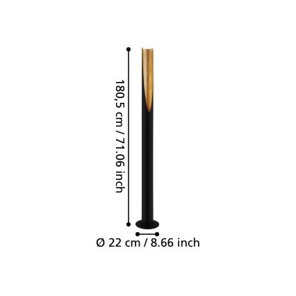 Eglo - Lámpara LED de pie 1xGU10/4,7W/230V negro/dorado