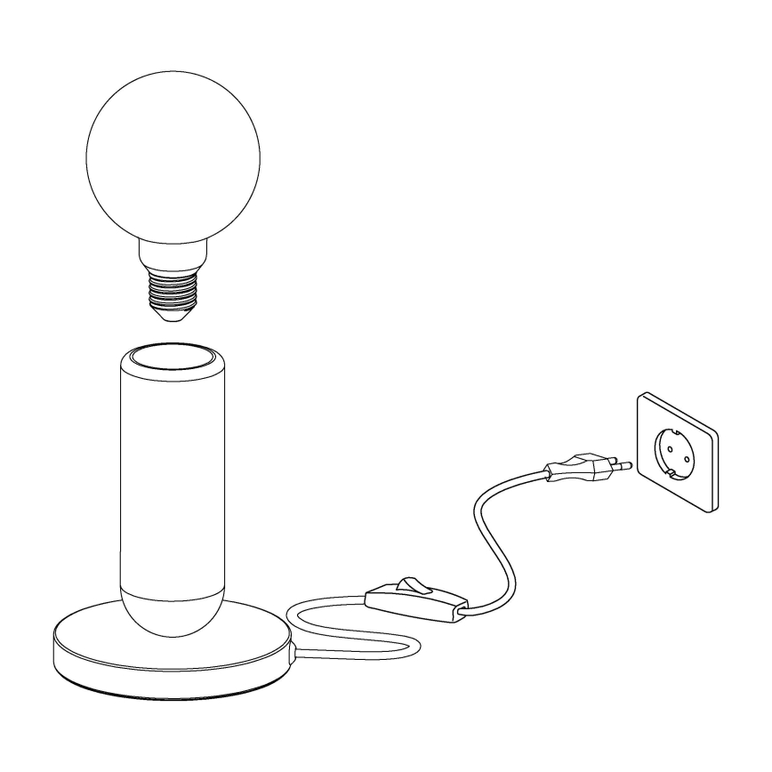 Eglo 39835 - Lámpara de mesa GIACONECCHIA 1xE27/40W/230V