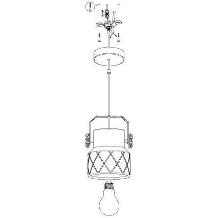 Eglo 39854 - Lámpara colgante con cable HILCOTT 1xE27/40W/230V