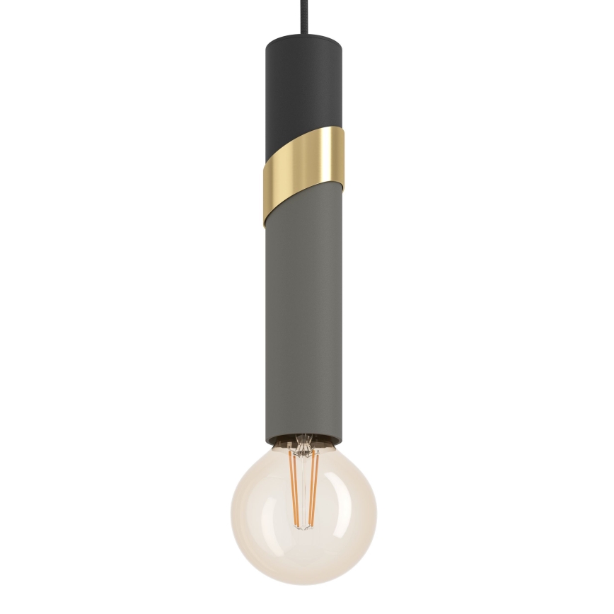 Eglo - Lámpara colgante 1xE27/40W/230V negro/dorado