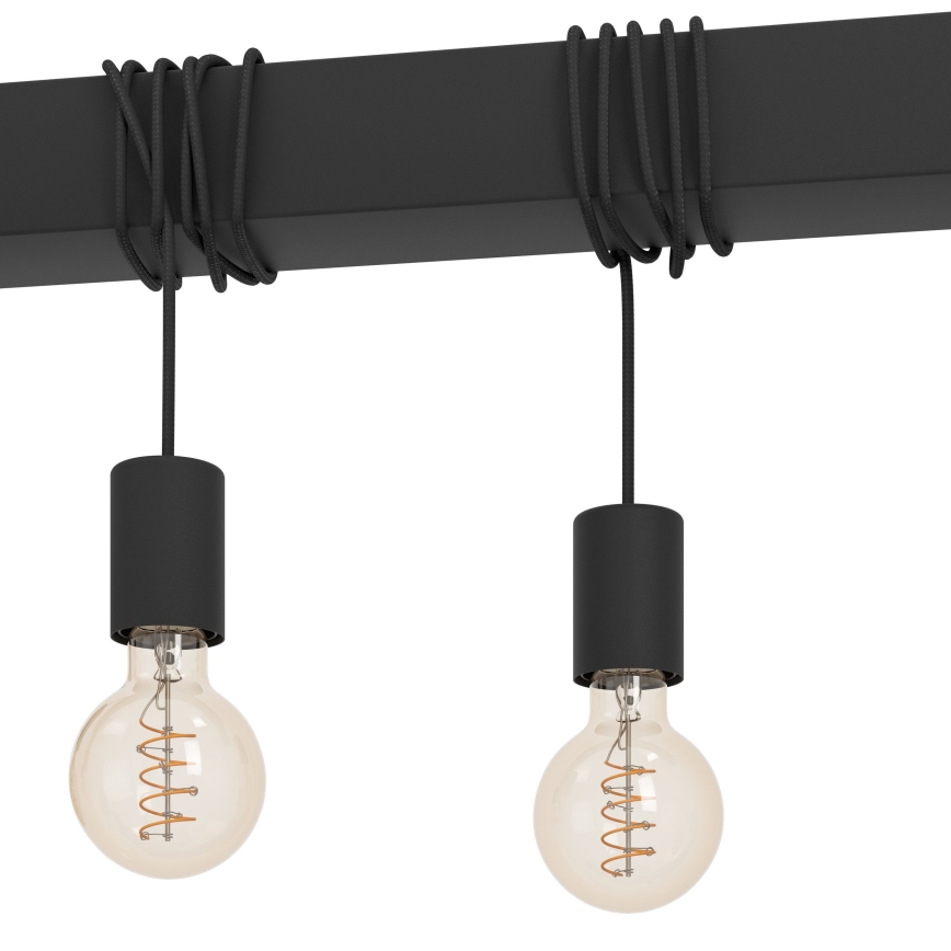 Eglo - Lámpara colgante TOWNSHEND 7xE27/40W/230V negro