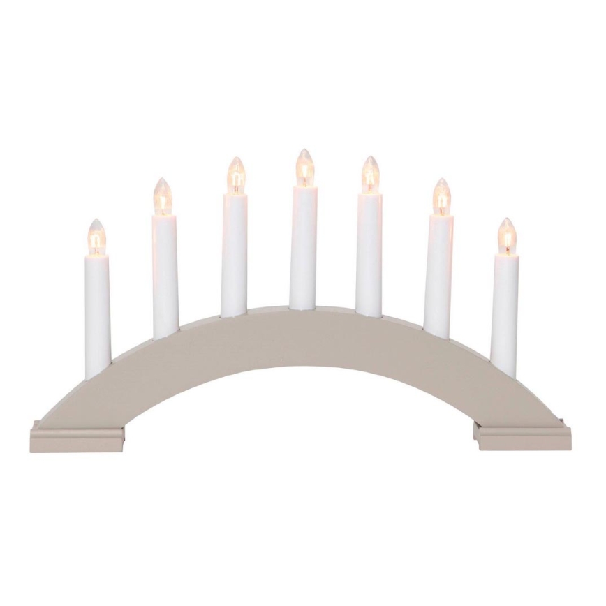 Eglo - Portavelas de Navidad 7xE10/3W/230V gris