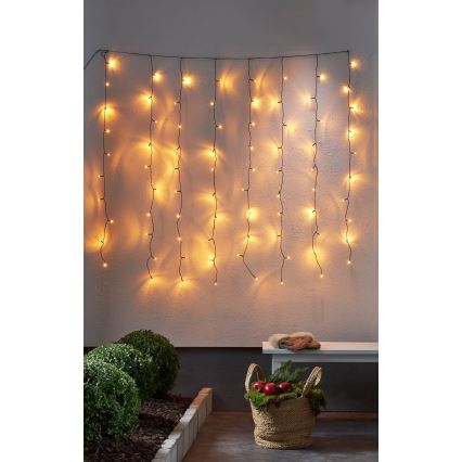 Eglo - Cortina LED de Navidad para exteriores 80xLED 1,3m IP44 blanco cálido