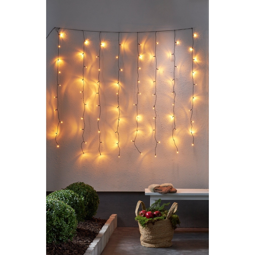 Eglo - Cortina LED de Navidad para exteriores 80xLED 1,3m IP44 blanco cálido