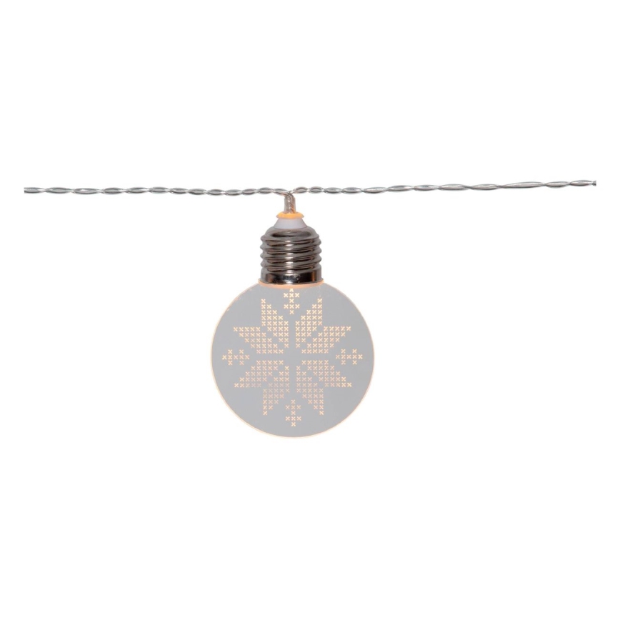Eglo 411112 - Cadena de luces LED navideña ORNAMENT 10xLED/3xAA 2,4 m blanco cálido