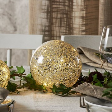 Eglo 411347 - Decoración navideña LED STAR FALL 15xLED/2xAA Ø 15 cm plateada