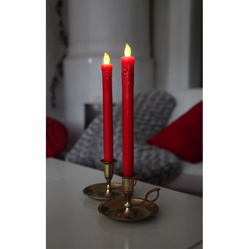 Eglo 411505 - Juego de 2 velas LED PRESSE LED/1xAAA rojas