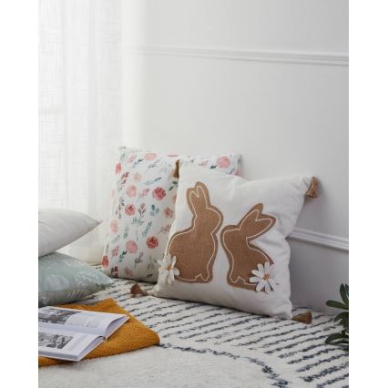 Eglo 420097 - Cojín decorativo CHEVERY 45x45 cm beige/marrón