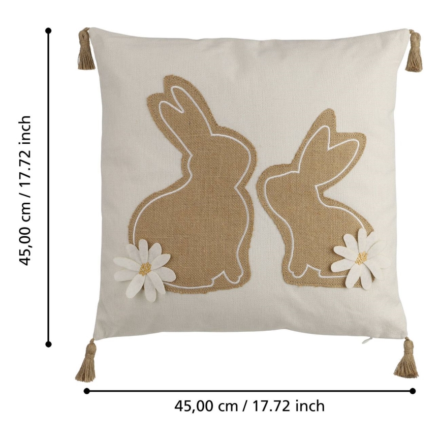 Eglo 420097 - Cojín decorativo CHEVERY 45x45 cm beige/marrón