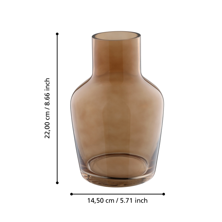 Eglo 421221 - Jarrón de cristal SIRANANA 22x14,5 cm marrón/ahumado