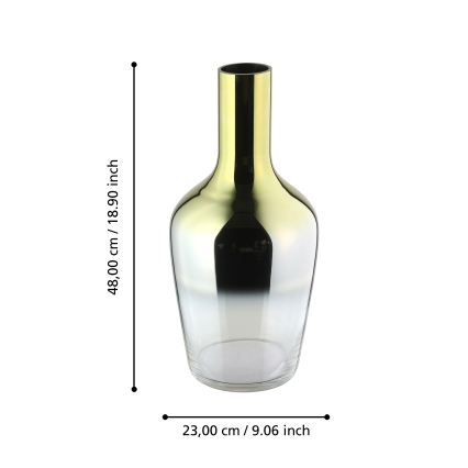 Eglo 421372 - Jarrón de cristal SAMUNTAI 48x23 cm dorado