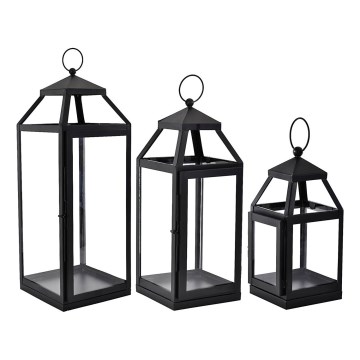 Eglo 422078 - SET 3x Linterna DAPITAN negro