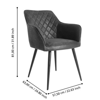 Eglo 424936 - Silla de comedor MASANTOL 83x57,5 cm gris
