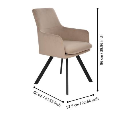 Eglo 424942 - Sillón APALIT 86x60 cm beige/negro