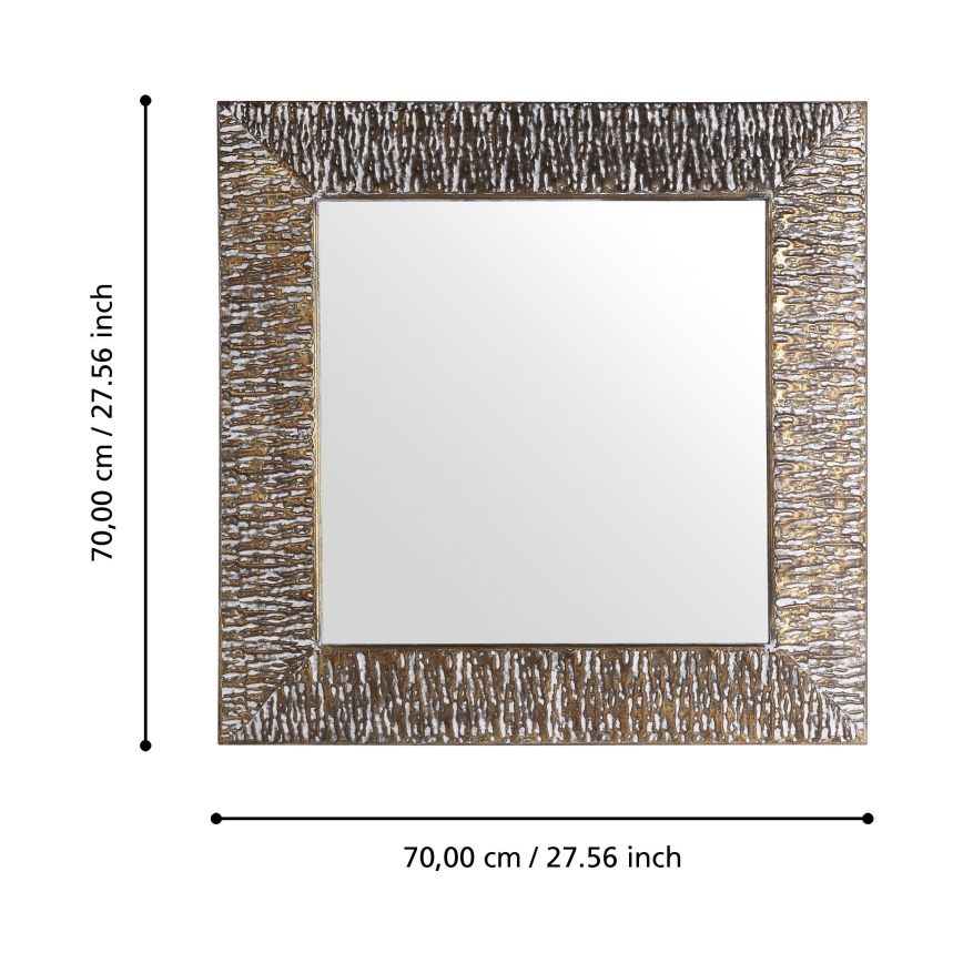 Eglo 425075 - Espejo de pared TOAMASINA 70x70 cm en bronce