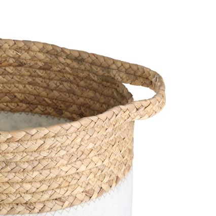 Eglo 426584 - Set de 2 cestas decorativas NANAE 30x31 cm blanco/beige