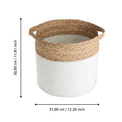 Eglo 426584 - Set de 2 cestas decorativas NANAE 30x31 cm blanco/beige