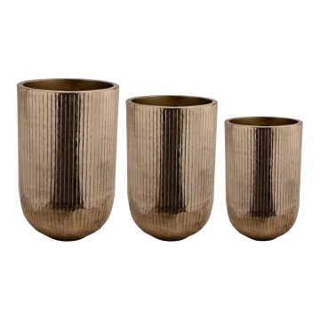 Eglo 428097 - Juego de 3 jarrones metálicos OKAYAMA 77x51 cm, color bronce
