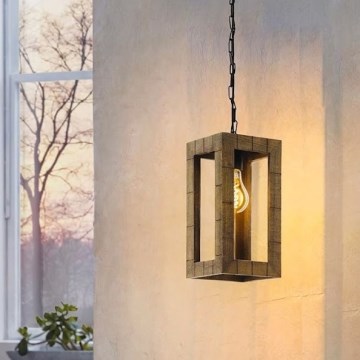 Eglo 43105 - Lámpara colgante con cadena TAKHIRA 1xE27/60W/230V, acabado en arce