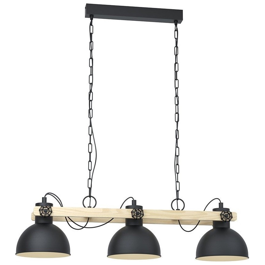 Eglo - Lámpara colgante con cadena 3xE27/28W/230V