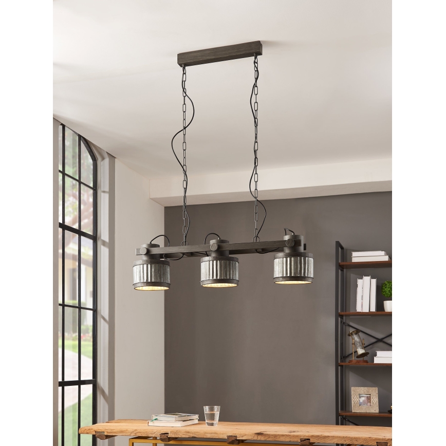 Eglo 43447 - Lámpara colgante con cadena TURROCK 3xE27/28W/230V