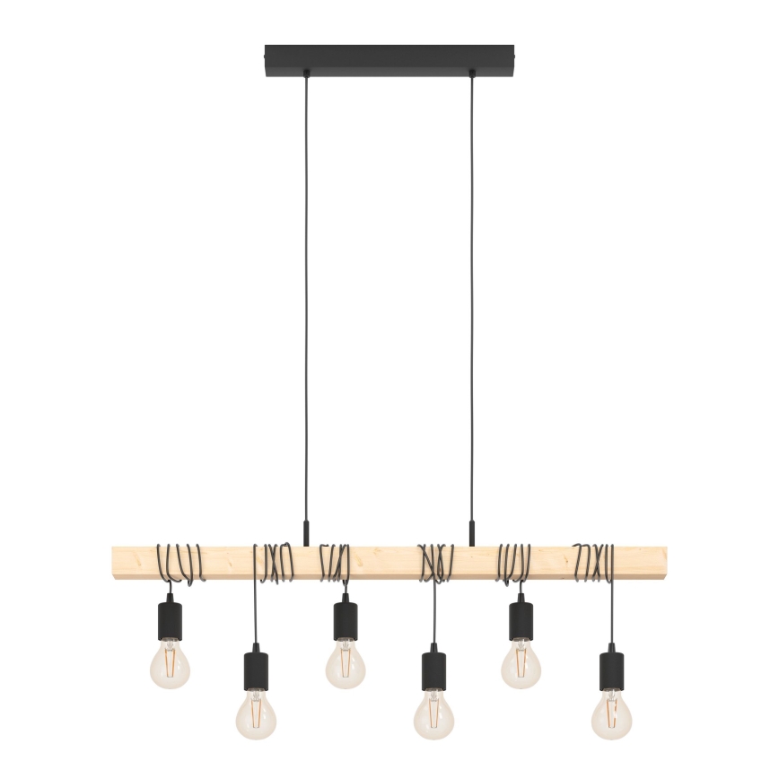 Eglo - Lámpara colgante con cable TOWNSHEND 6xE27/60W/230V