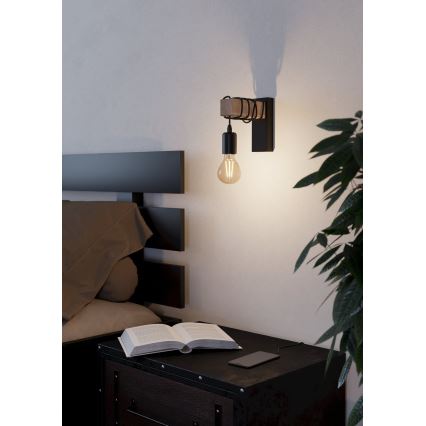 Eglo - Aplique de pared TOWNSHEND 1xE27/10W/230V