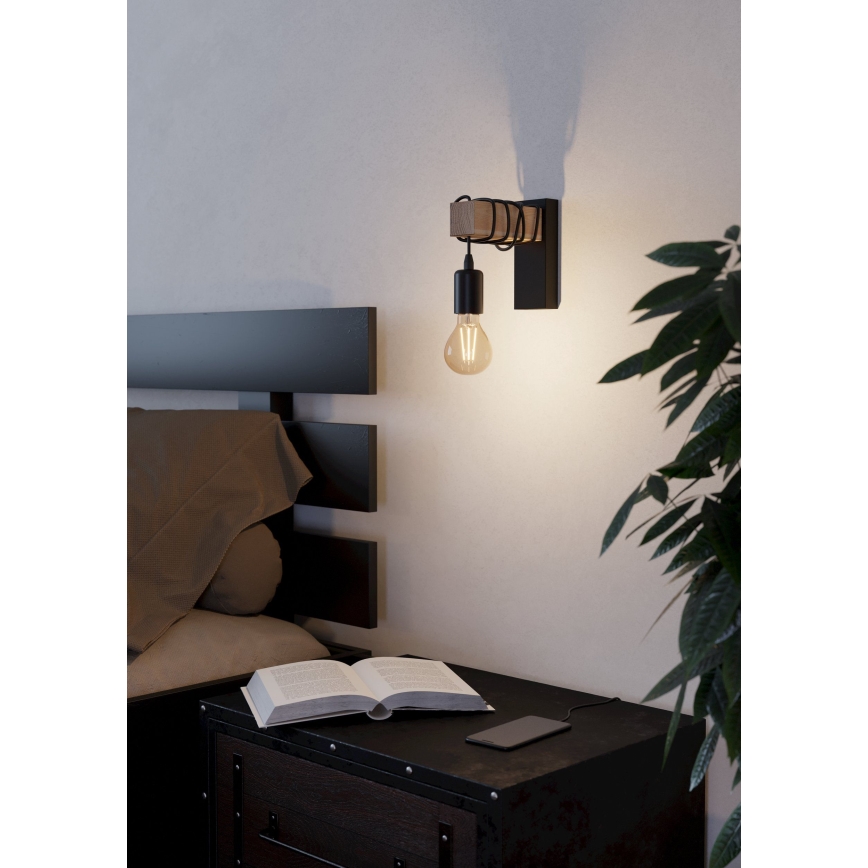 Eglo - Aplique de pared TOWNSHEND 1xE27/10W/230V
