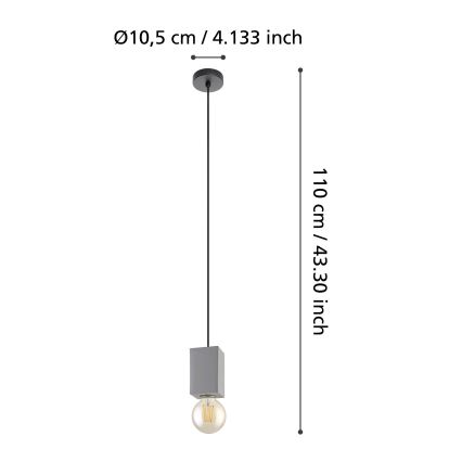Eglo 43597 - Lámpara colgante con cable PRESTWICK 1xE27/40W/230V