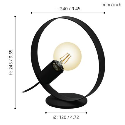 Eglo - Lámpara de mesa 1xE27/40W/230V