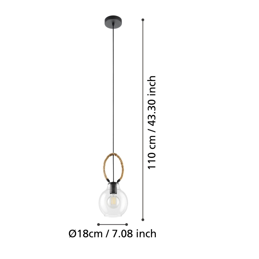 Eglo 43617 - Lámpara colgante con cable RODING 1xE27/40W/230V