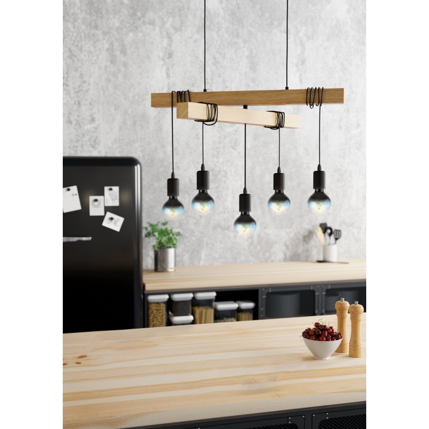 Eglo - Lámpara colgante TOWNSHEND 5xE27/60W/230V