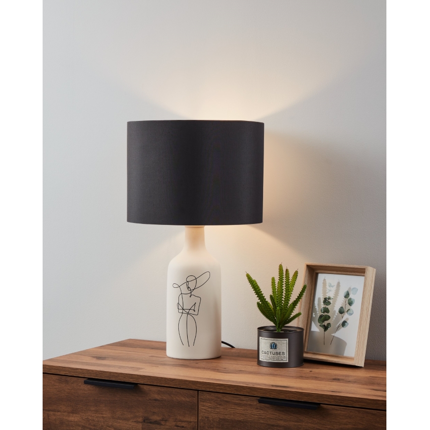 Eglo - Lámpara de mesa 1xE27/40W/230V negra/blanca