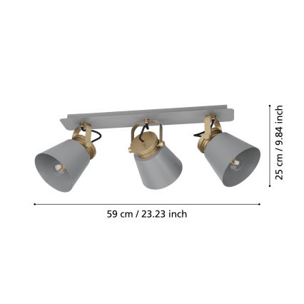 Eglo - Lámpara de techo con 3 focos E27/40W/230V