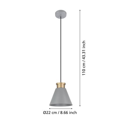Eglo - Lámpara colgante con cable 1xE27/40W/230V