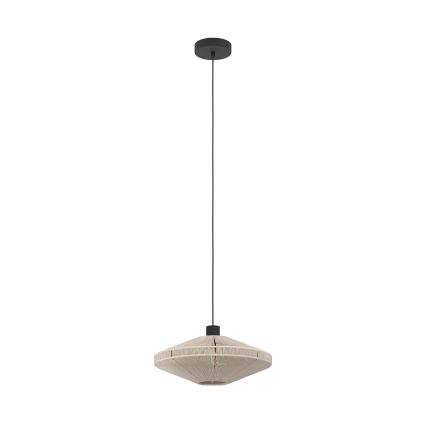 Eglo - Lámpara colgante con cable 1xE27/40W/230V color crema