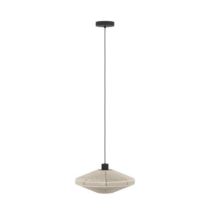 Eglo - Lámpara colgante con cable 1xE27/40W/230V color crema