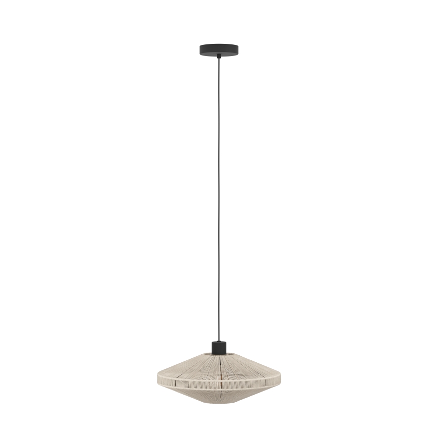Eglo - Lámpara colgante con cable 1xE27/40W/230V color crema