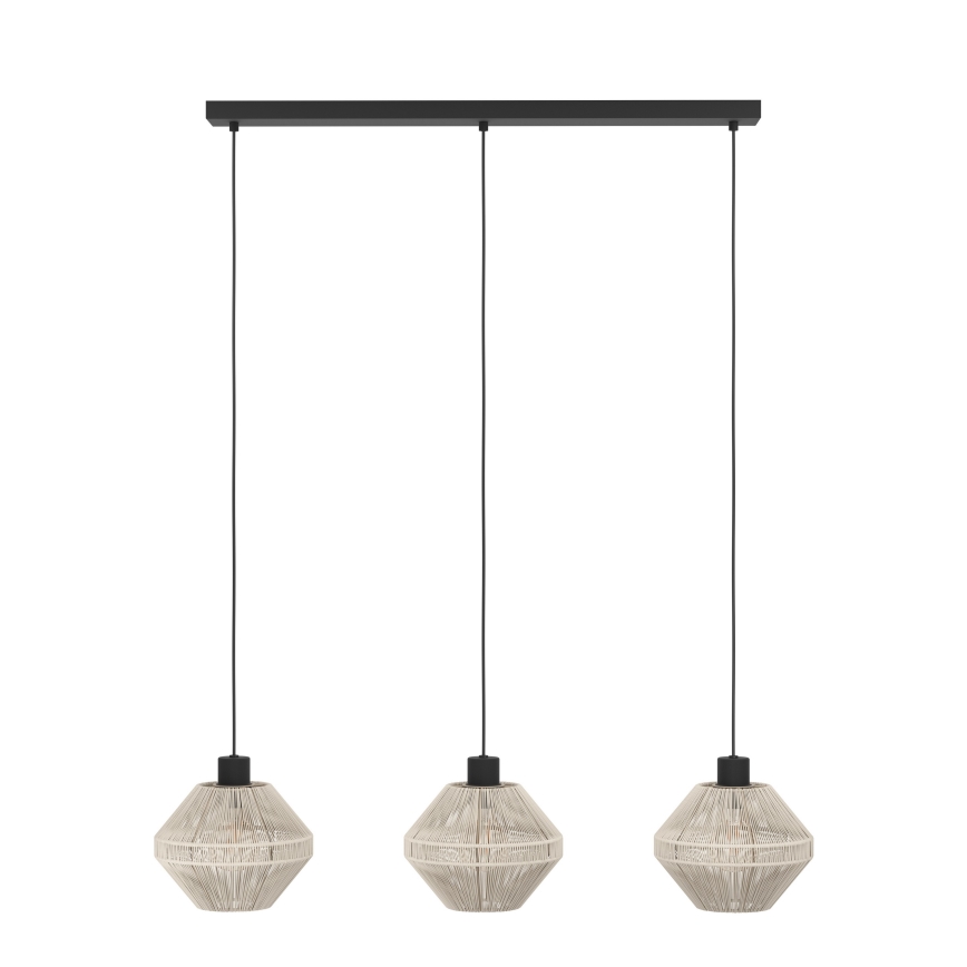 Eglo - Lámpara colgante con cable 3xE27/40W/230V crema