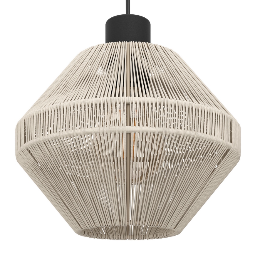Eglo - Lámpara colgante con cable 3xE27/40W/230V crema