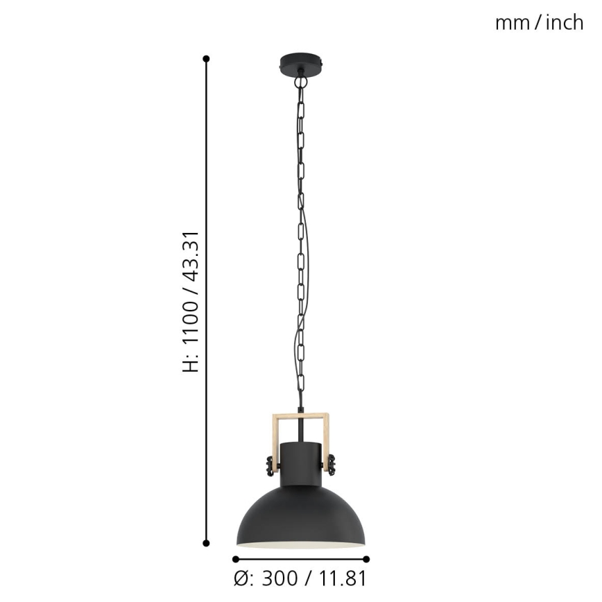 Eglo - Lámpara de araña con cadena 1xE27/28W/230V