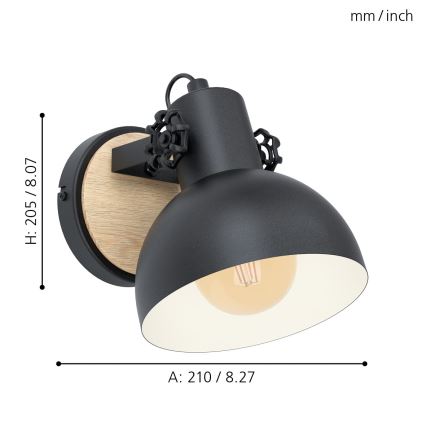 Eglo - Aplique de pared 1xE27/28W/230V