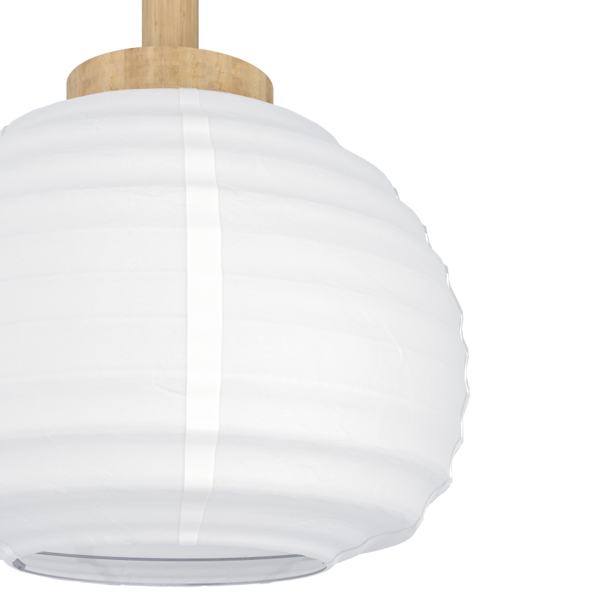Eglo - Lámpara colgante con cable 3xE27/40W/230V blanco/beige