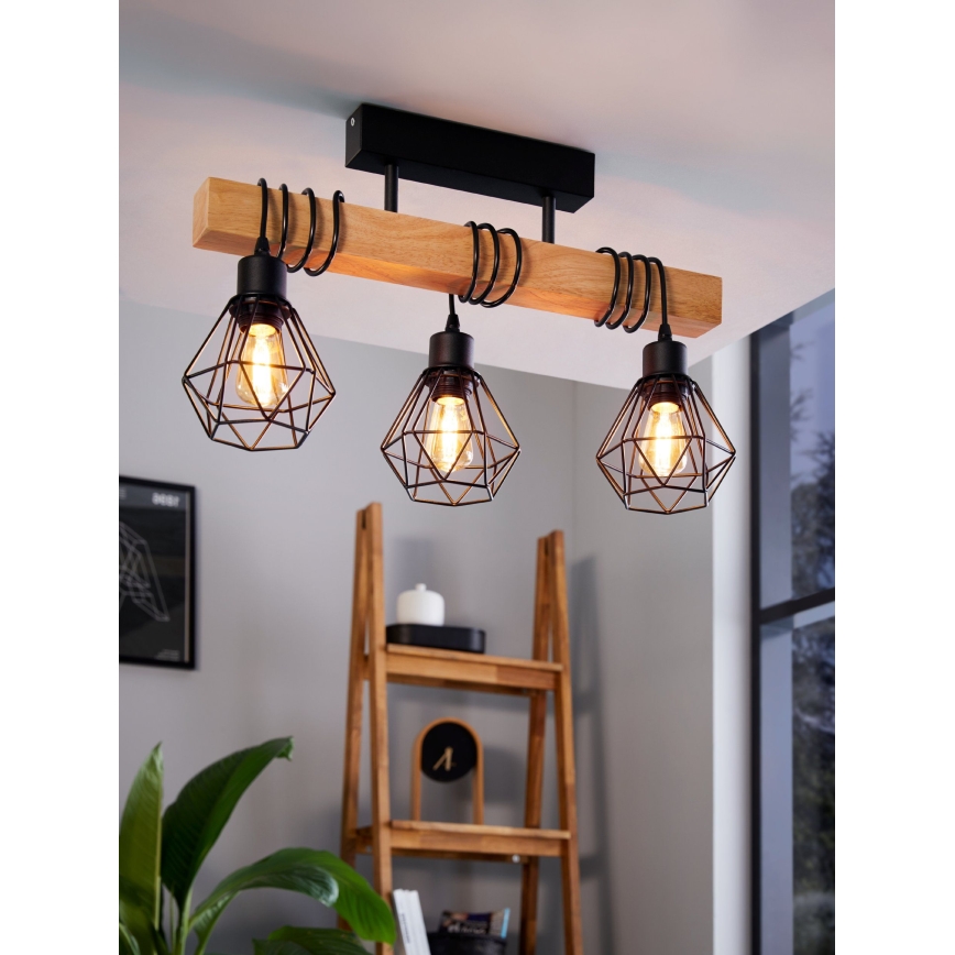 Eglo - Lámpara de techo de montaje en superficie TOWNSHEND 3xE27/60W/230V